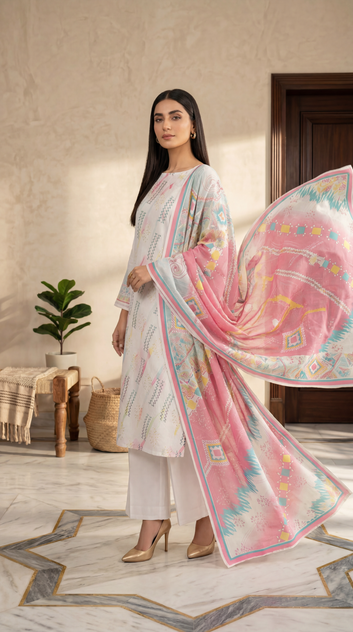 3 PCS Lawn Un-Stitch - PU01239