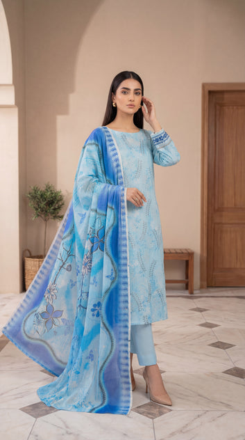 3 PCS Lawn Un-Stitch - PU01243
