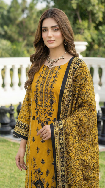 3 PCS Shiffon Lawn Un-Stitch - PU01334