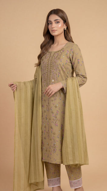 3 PCS Lawn Un-Stitch - PU01338