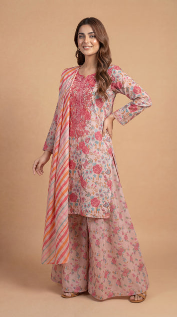 3 PCS Lawn Un-Stitch - PU01342