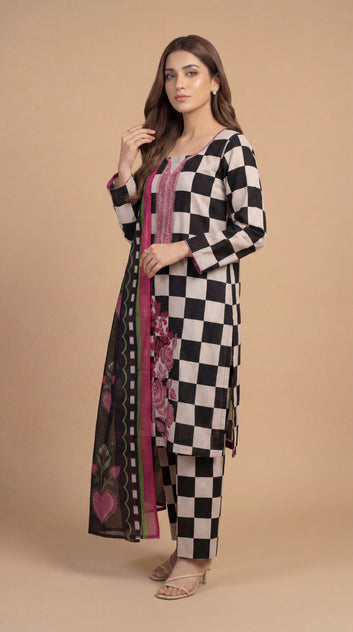 3 PCS Lawn Un-Stitch - PU01343