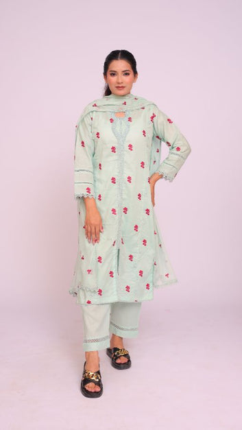 Ladies 3 Pc Stitched Suit  - PE00407