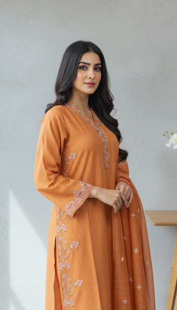 Embroidred 3 Piece Suit-PE00805