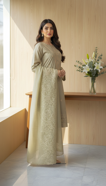 Embroidred 3 Piece Suit-PE00807