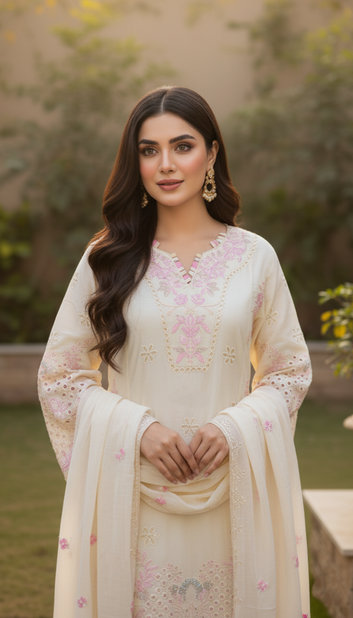 Ladies Suit 3 Pc Embriodery - PE00915