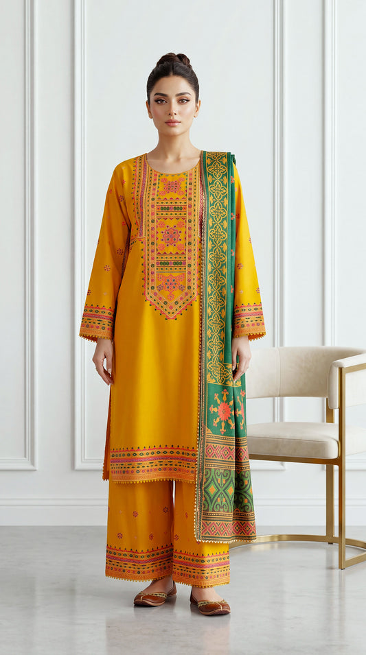 Women's Kurti Set PE01082 Coral Floral Embroidered 2 Piece MASTERD / SML