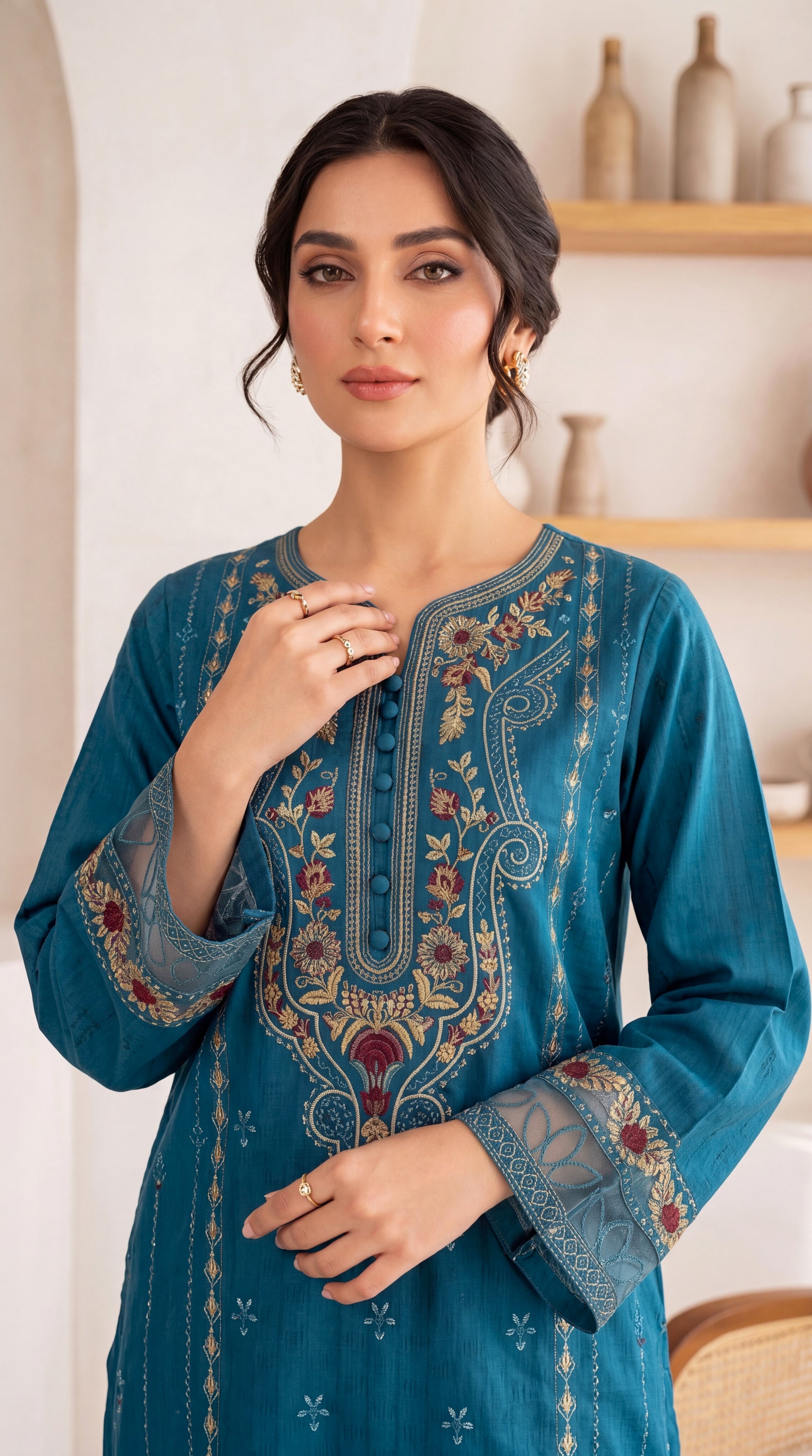 Printed Cotton Suit PE01112 Mughal Print Design  2 Piece Soft Texture ZINK / SML