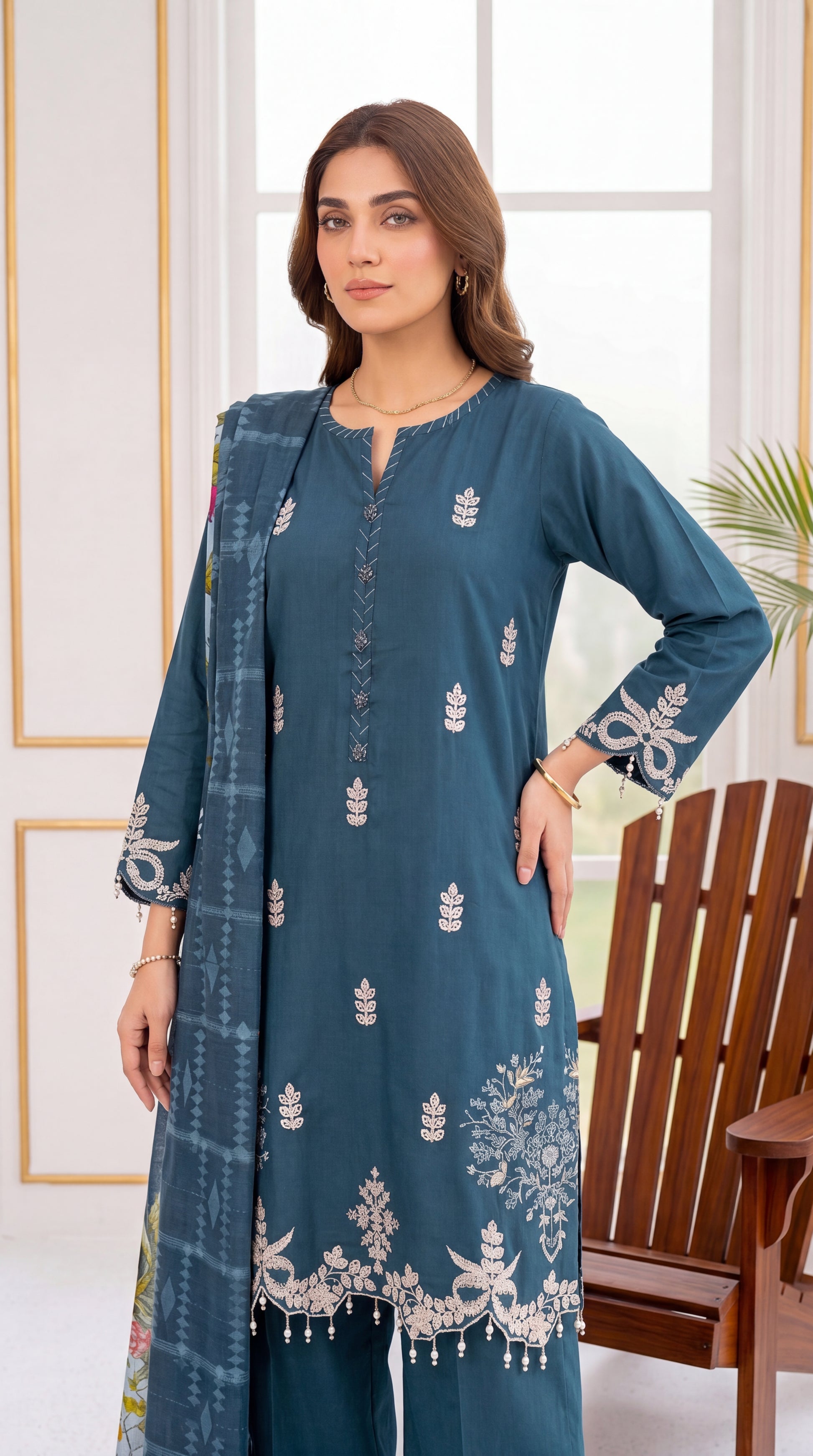 Blush Pink Festive Emb & Chikankari Work 3 Piece Women Suit - PL00722 ZINK / SML