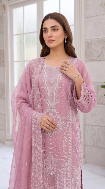 Lime Green Statement Dupatta & Daily Wear Print 3 Piece Women Suit - PL00814 BABY PINK / SML