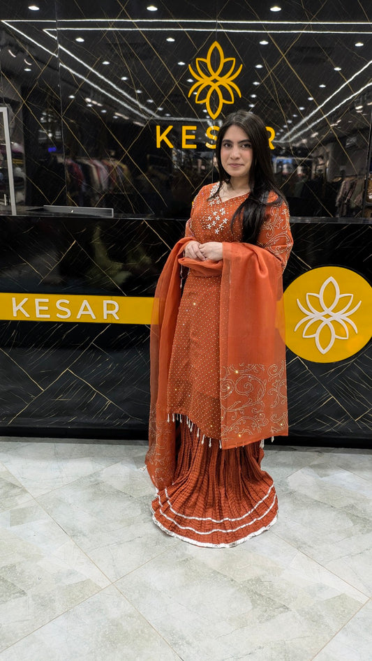 3 Pc Embroided Suit ( Fam ) ( 001 )-PL00820