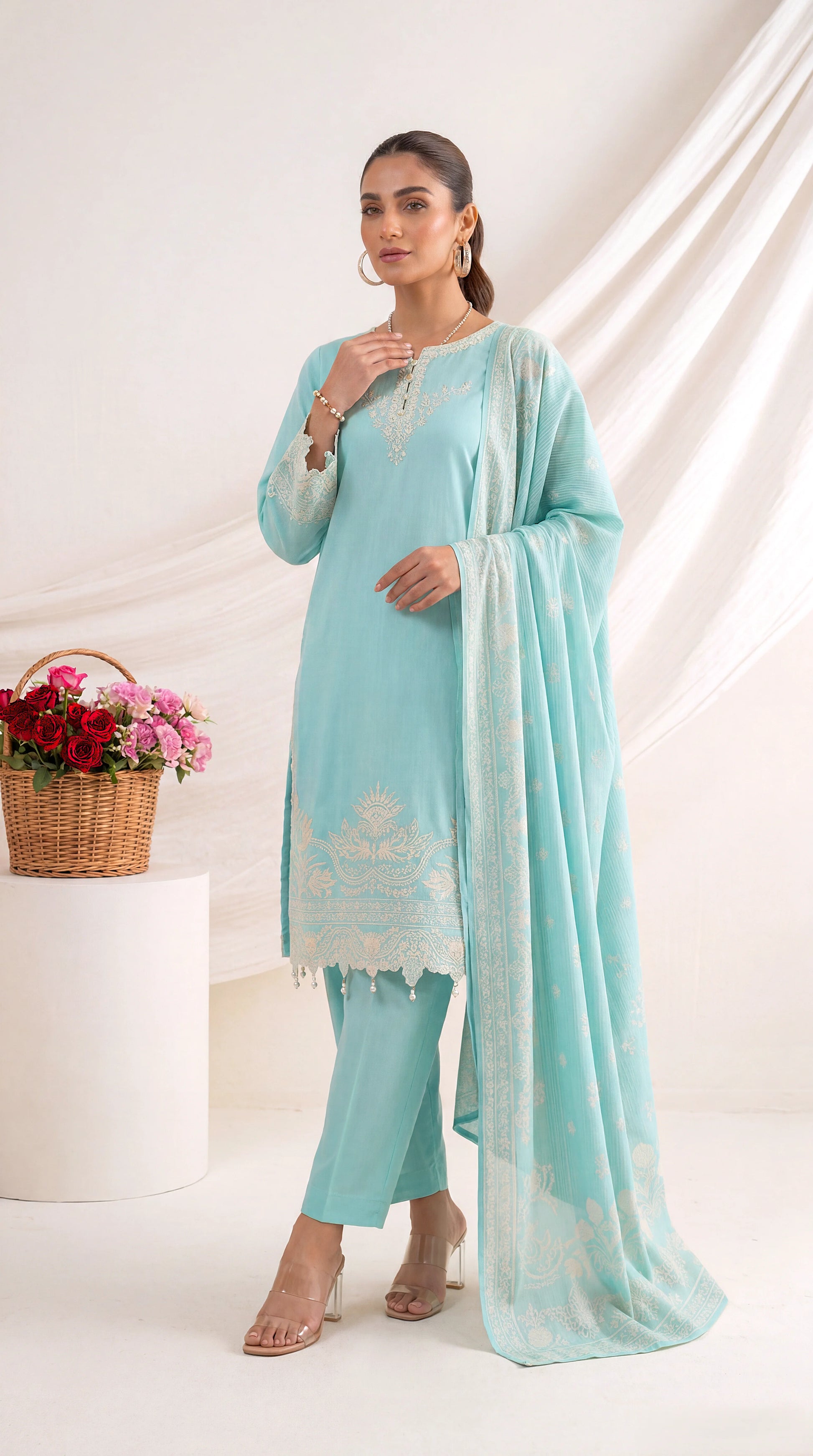 Ladies 3 Pc Stitched Suit - PL00941 FEROOZY / SML