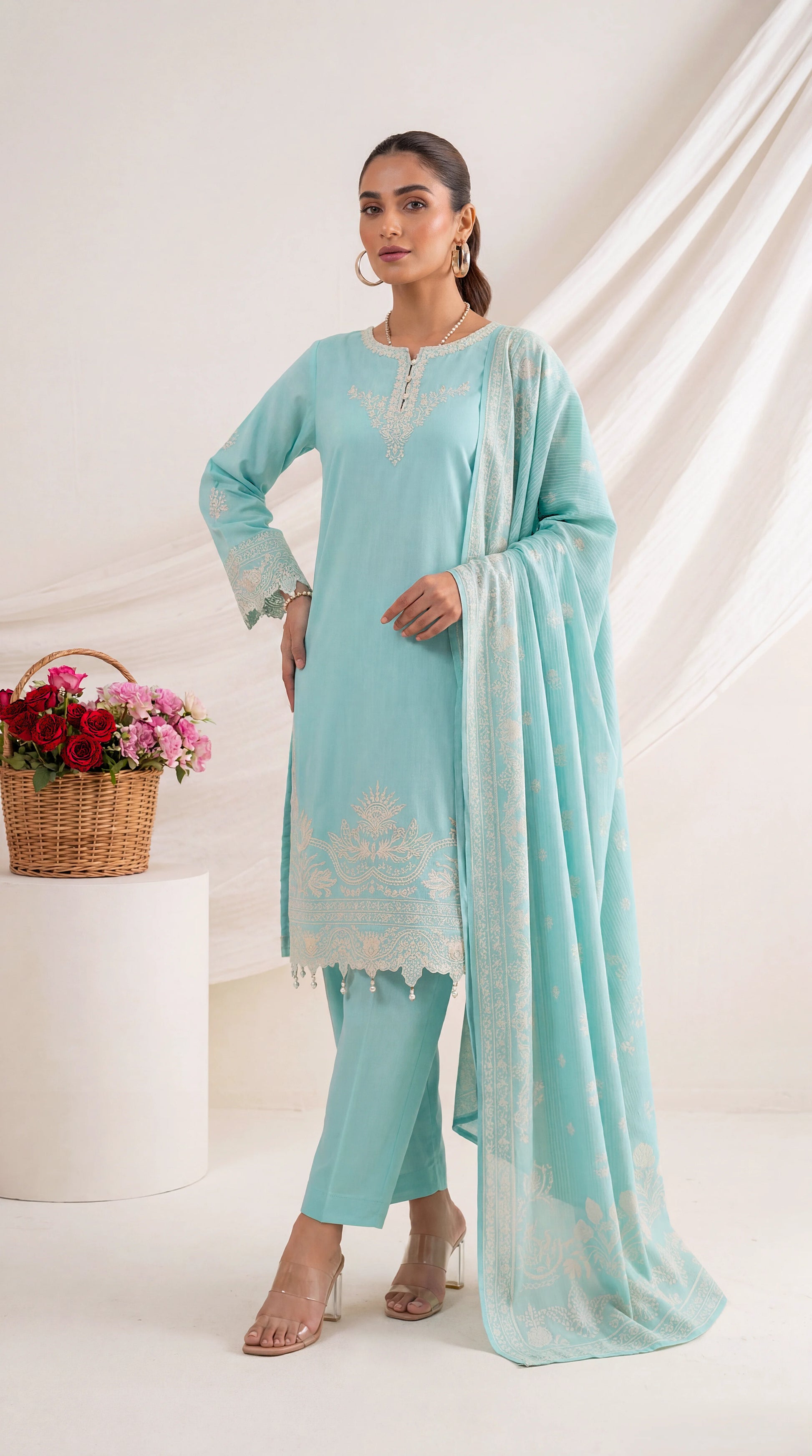 Ladies 3 Pc Stitched Suit - PL00941 FEROOZY / SML