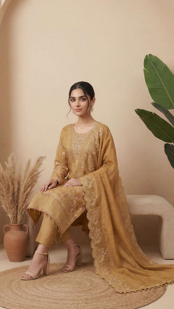 Ladies 3 Pc Suit Desert Gold Charm - PL00996