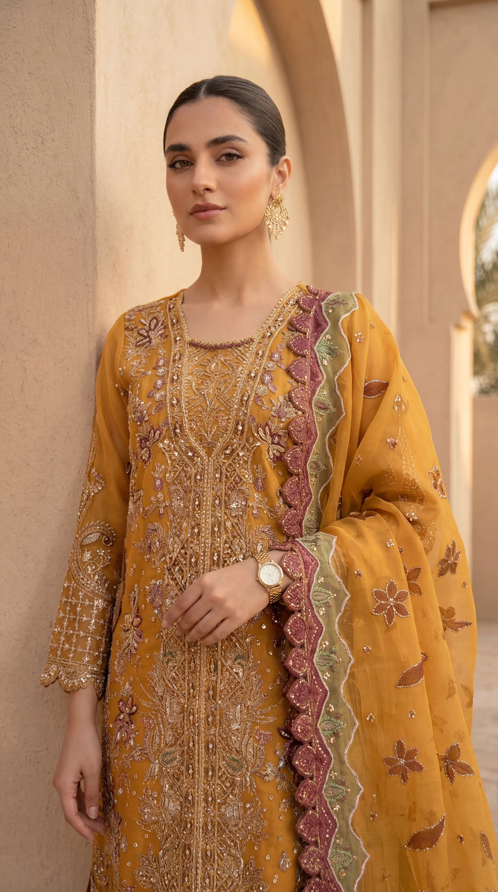 Ladies Luxury Organza Suit PL01125 3 Pc MASTERD / SML