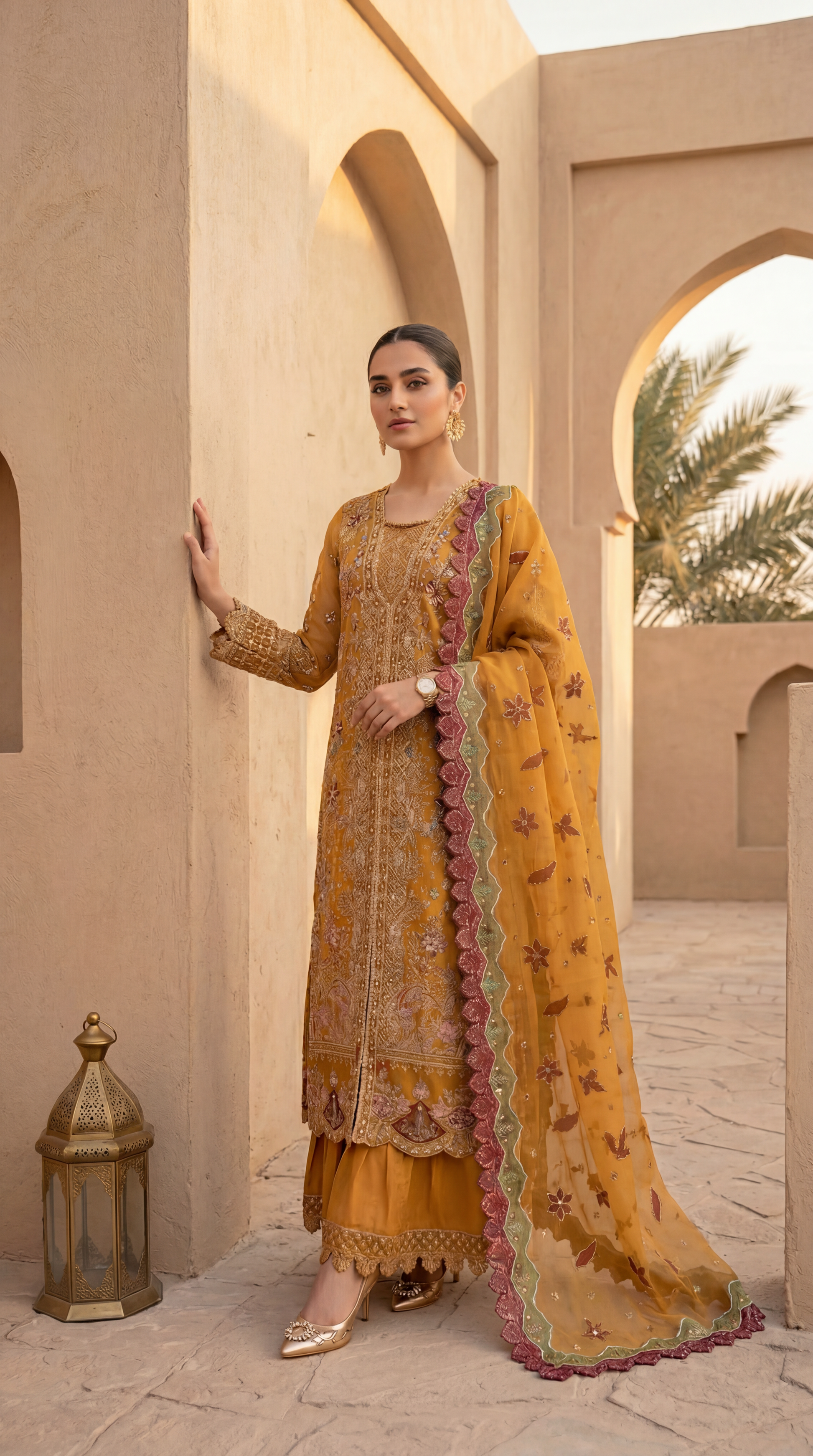 Ladies Luxury Organza Suit PL01125 3 Pc MASTERD / SML