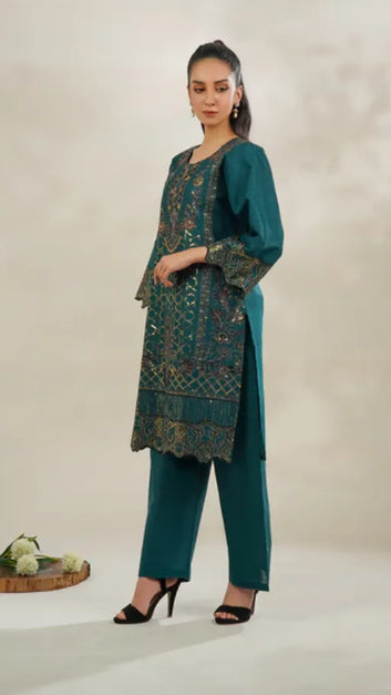 2 PC Embroidered suit - PP00178