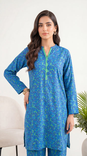 Light Green Wedding Guest Wear & Jacquard Dobby Weave 3 Piece Women Suit - PP00195 BLUE / SML
