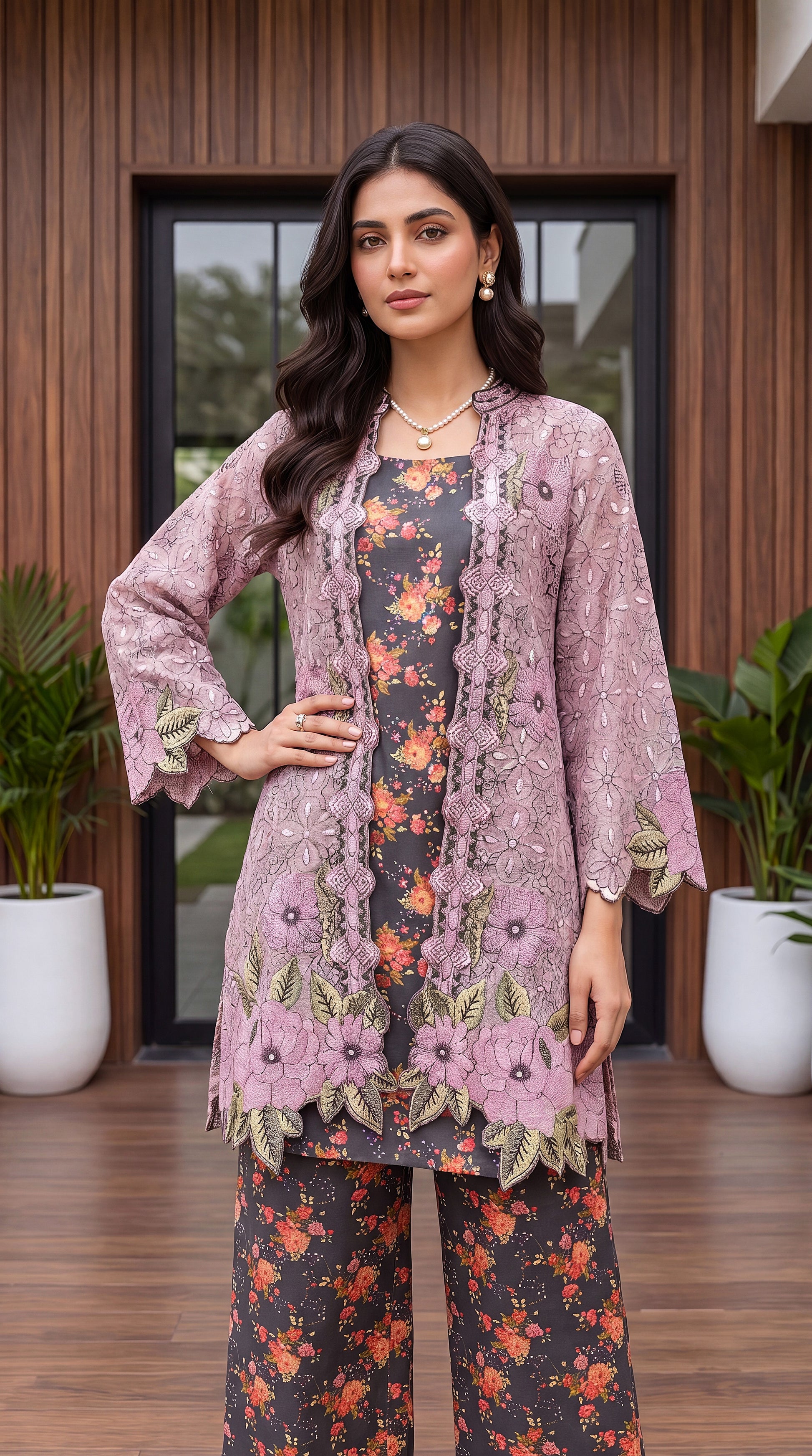 Bottle Green Comfortable Stitching & Daily Wear Print 3 Piece Women Suit - PP00296 PURPLE / SML