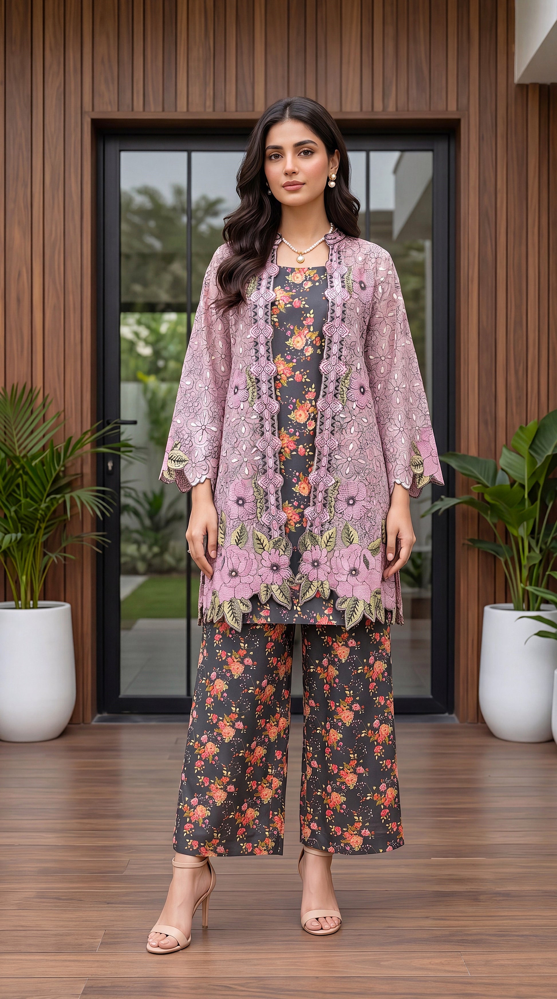 Bottle Green Comfortable Stitching & Daily Wear Print 3 Piece Women Suit - PP00296 PURPLE / SML