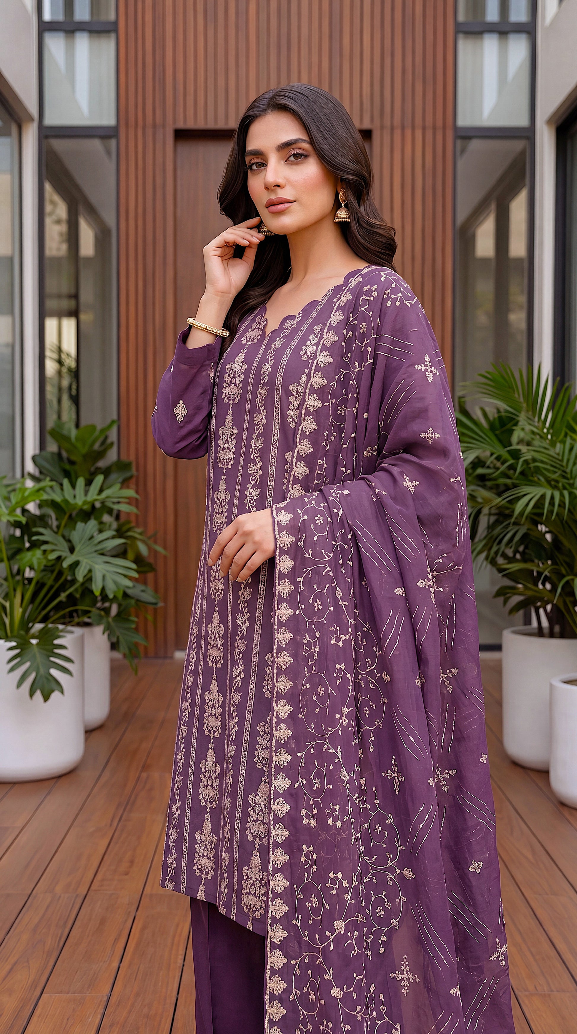 Seafoam Green All Season Wear & Summer Breathable 2 Piece Women Suit - PP00308 PURPLE / SML