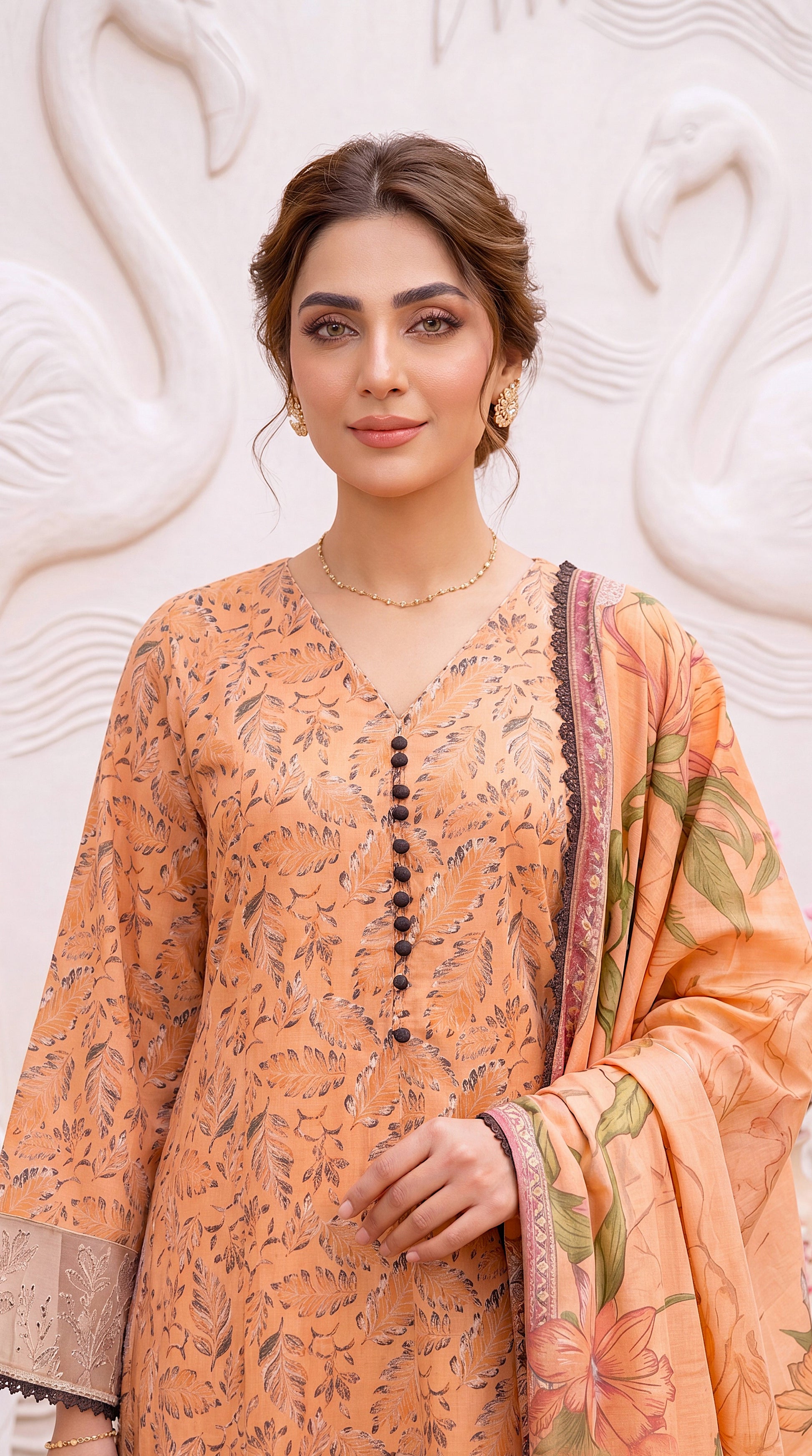 Wine Purple Desi Festive Look & Emb Daman 3 Piece Women Suit - PP00514 PEACH / SML