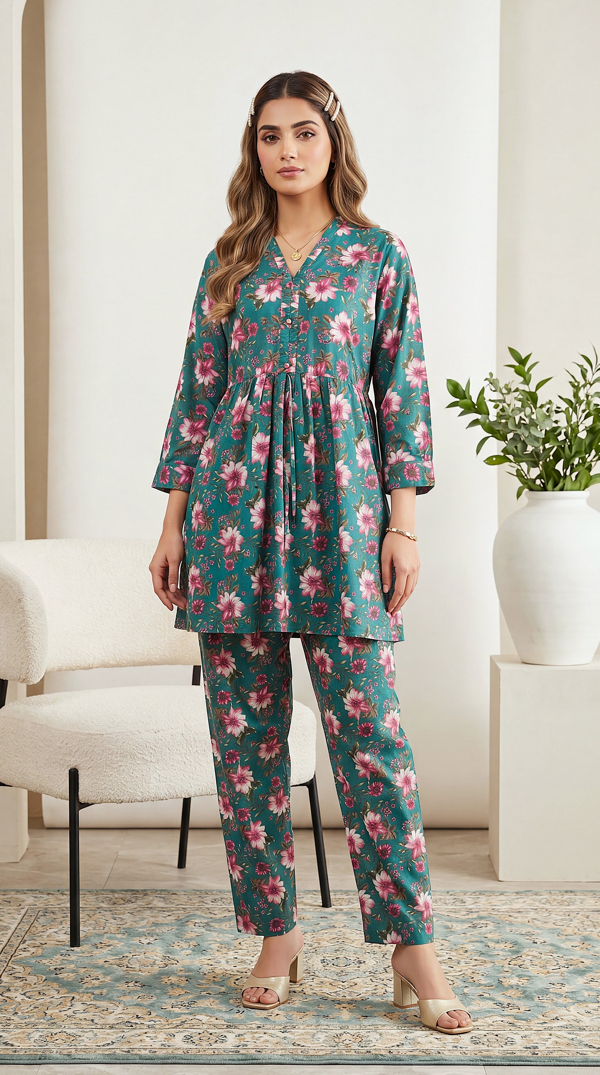 Ash Grey Ethnic Luxury Wear & Eid Collection 3 Piece Women Suit - PP00527 GREEN / MED