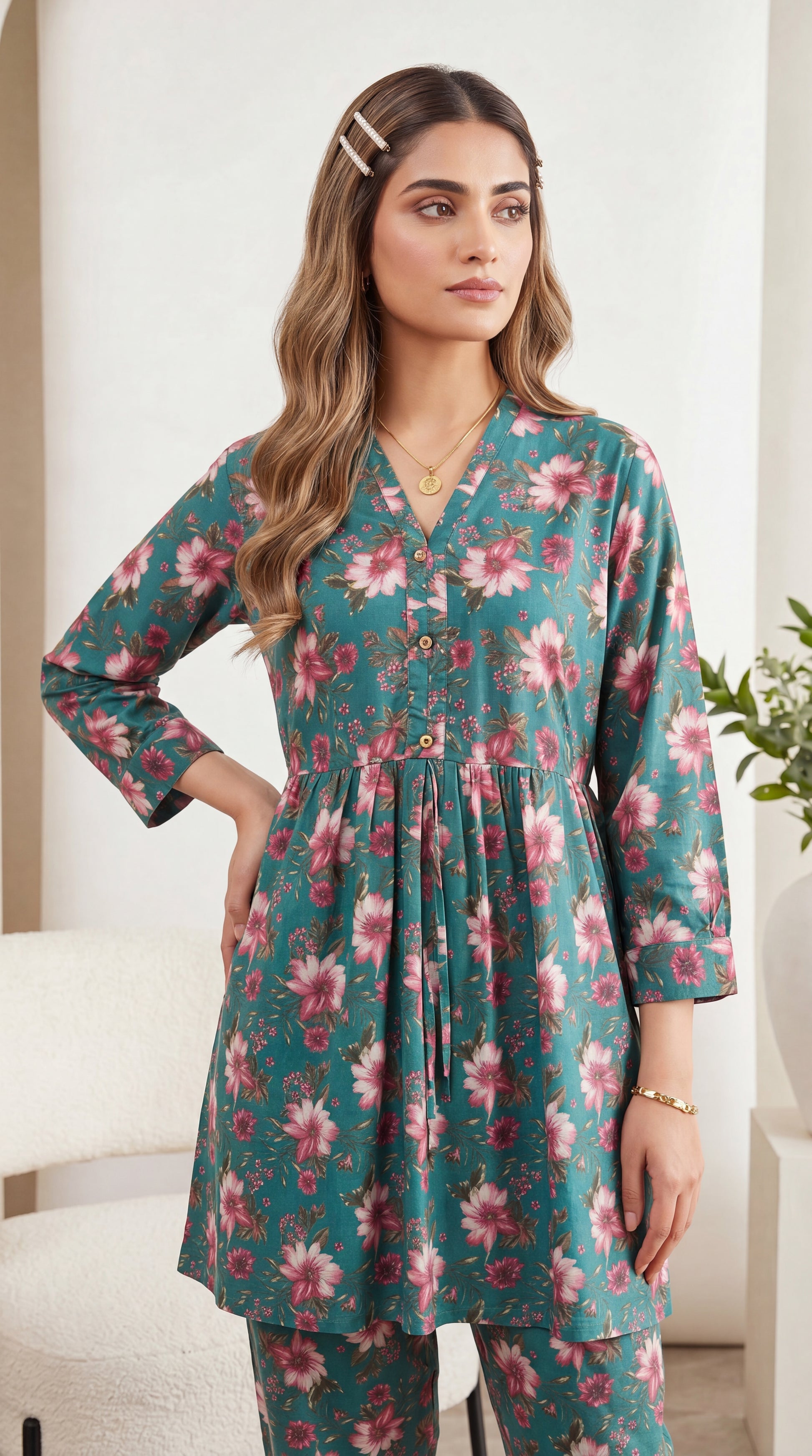 Ash Grey Ethnic Luxury Wear & Eid Collection 3 Piece Women Suit - PP00527 GREEN / MED