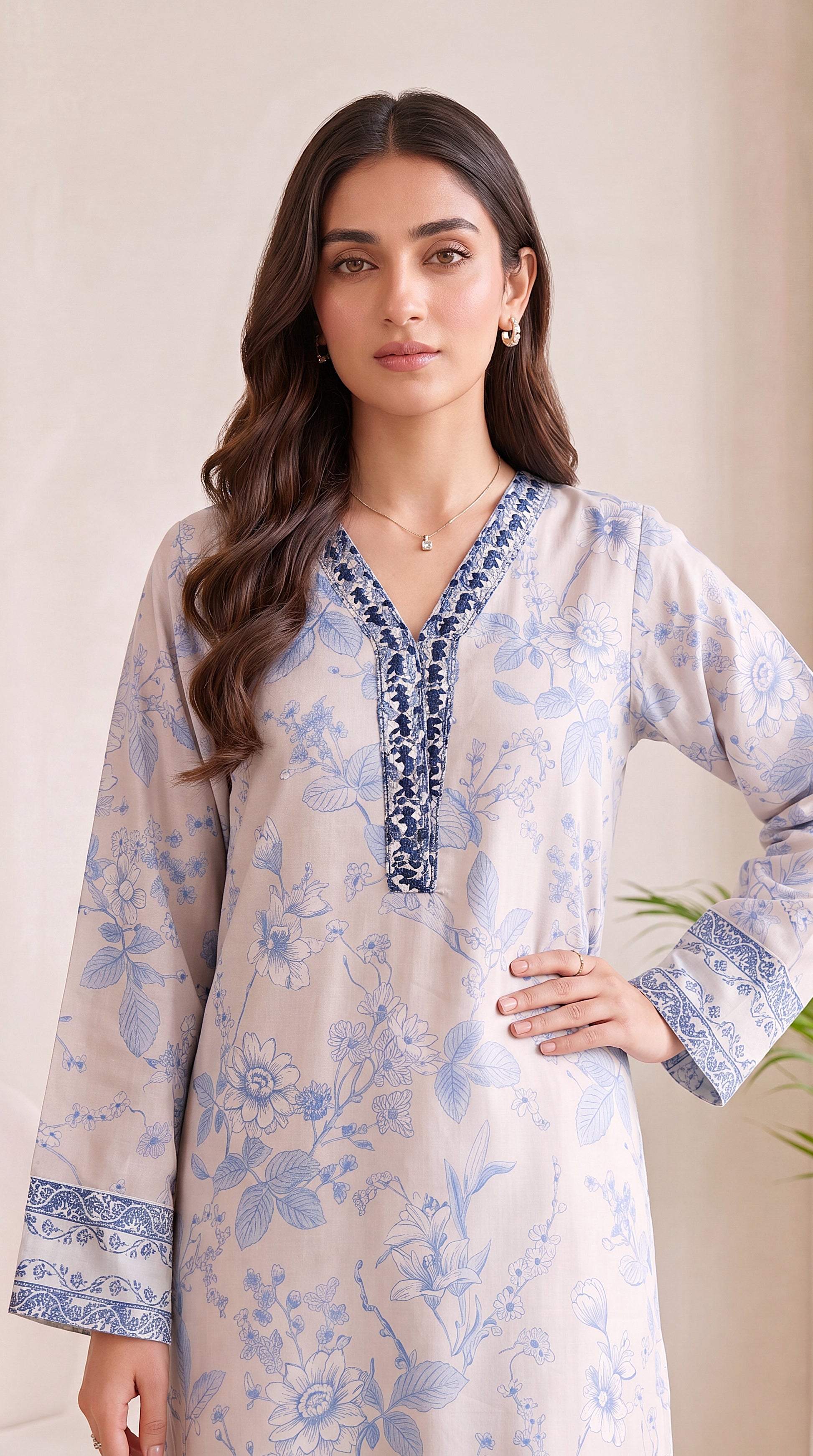 Royal Blue Lace Finishing & Online Boutique Style 2 Piece Women Suit - PP00669 BLACK / SML