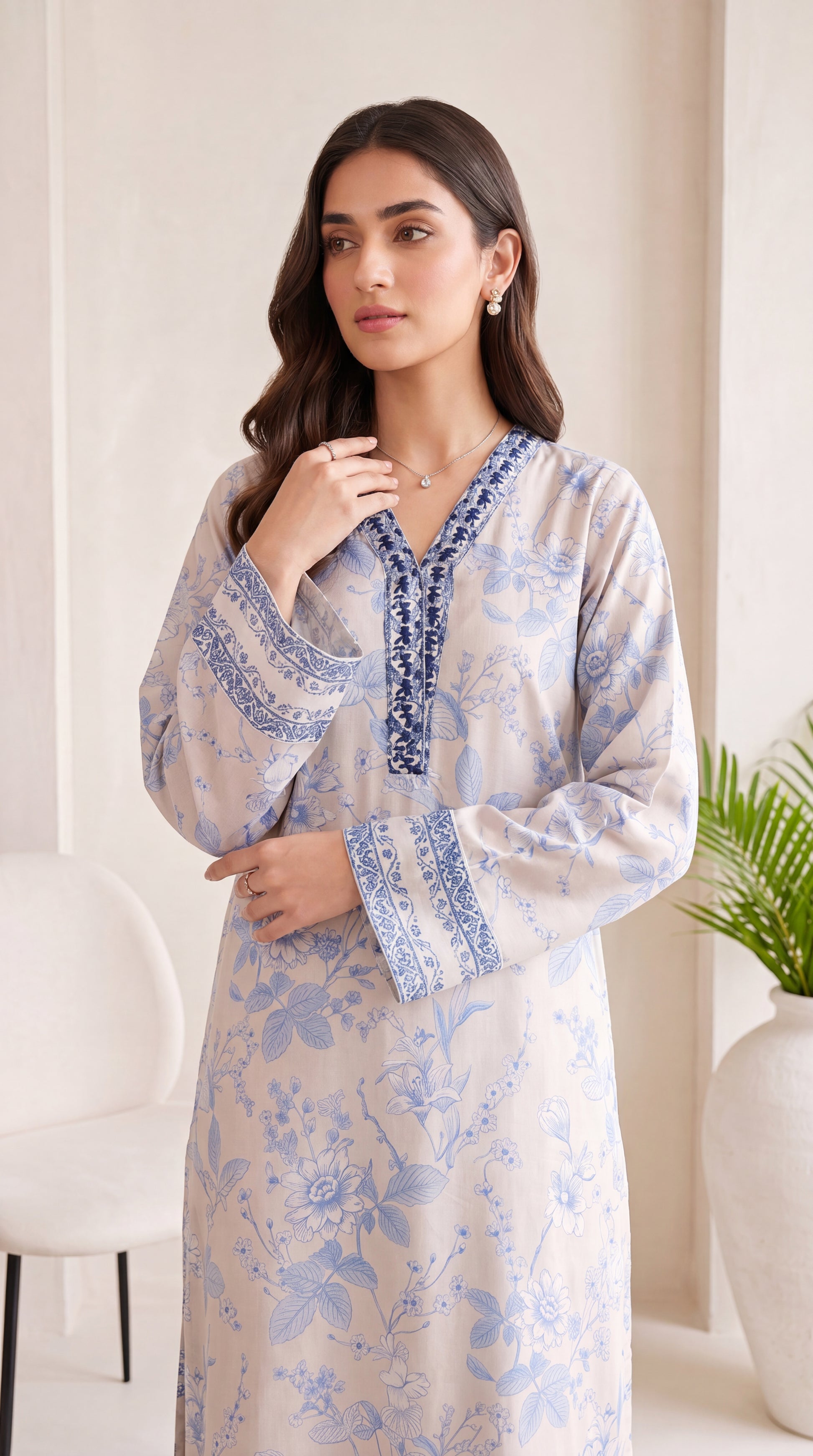 Royal Blue Lace Finishing & Online Boutique Style 2 Piece Women Suit - PP00669 BLACK / SML