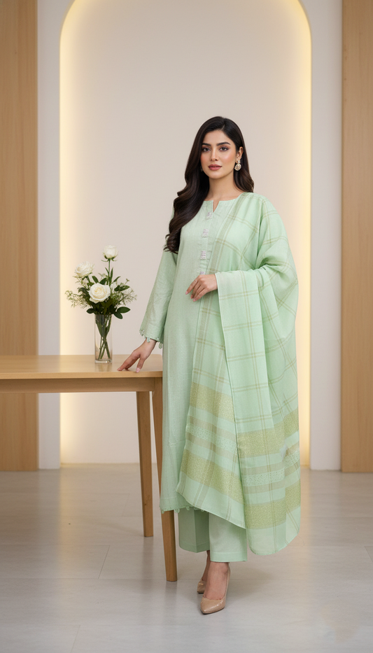 Embroided 3 Pc Suit-PP00788