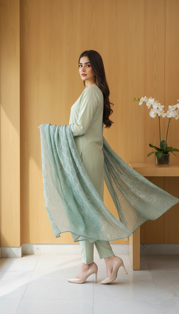 Embroided 3 Pc Suit-PP00789