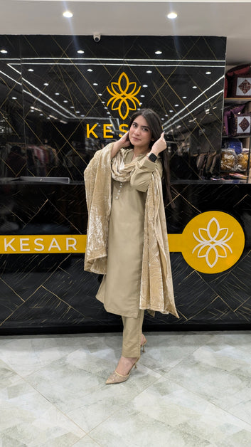 Embroided 3 Pc Suit (A&A)-PP00795