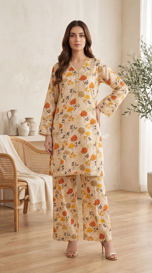Lawn Floral Printed PP01215 2 Pc Soft Texture SKIN / SML
