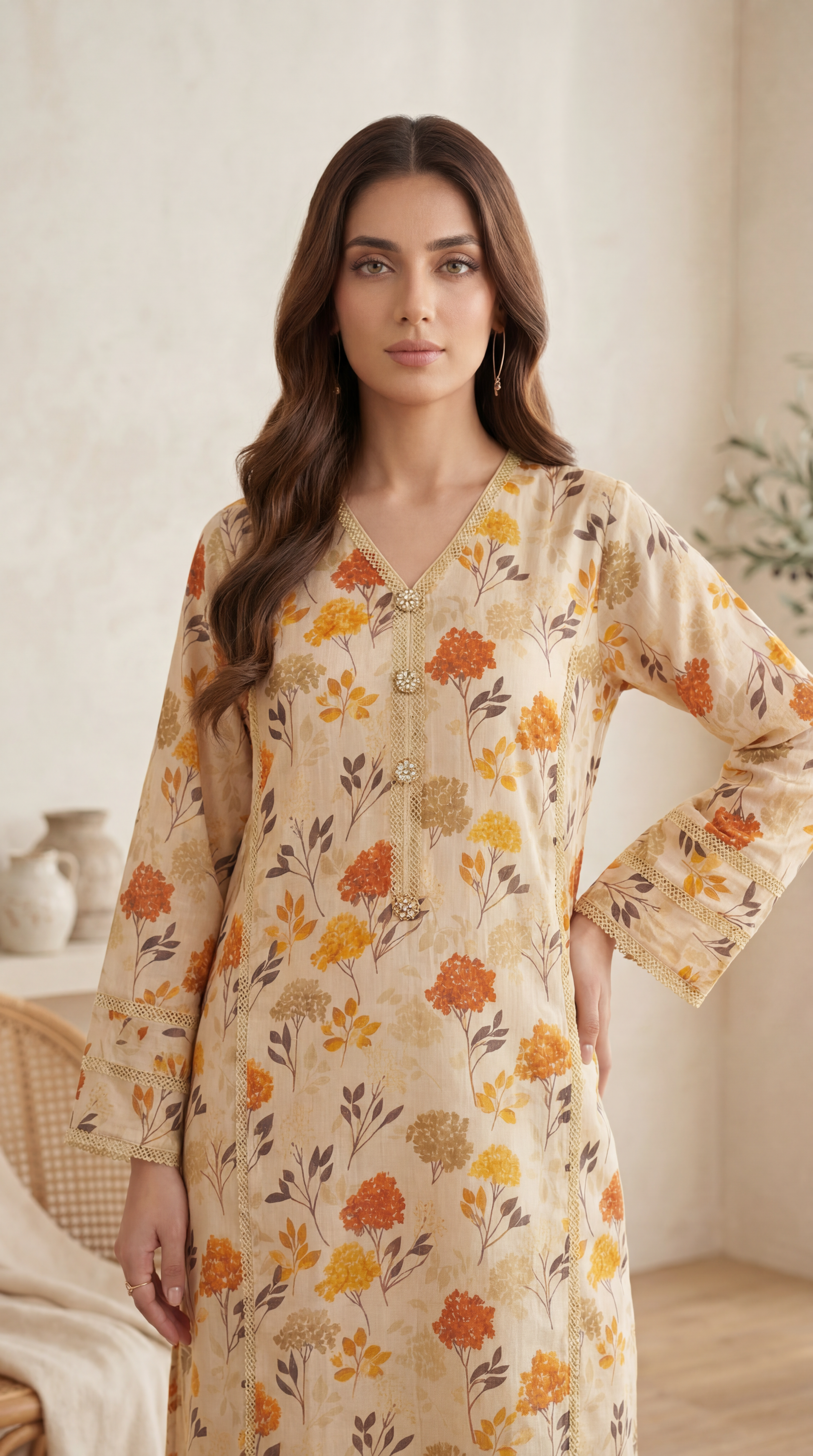 Lawn Floral Printed PP01215 2 Pc Soft Texture SKIN / SML