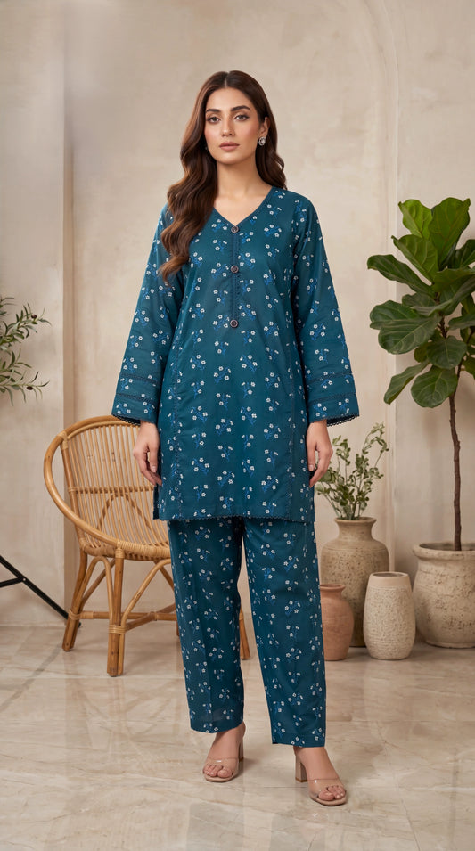 Lawn Printed PP01216 Ditsy Floral Print  2 Pc ZINK / SML