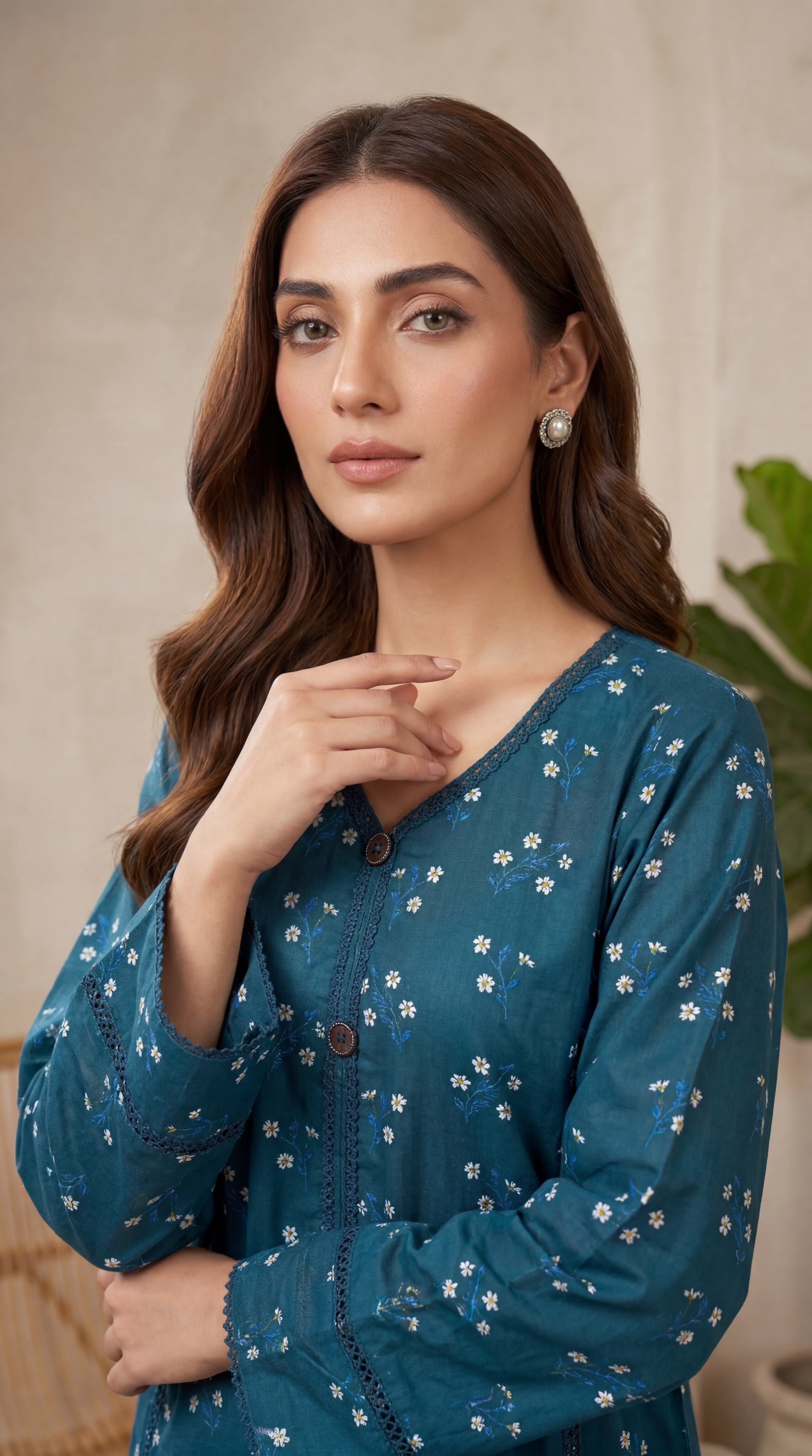 Lawn Printed PP01216 Ditsy Floral Print  2 Pc ZINK / SML