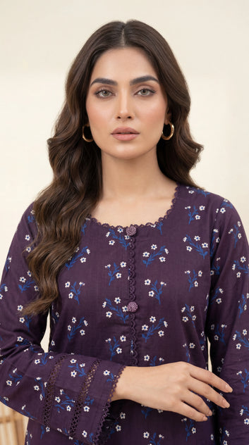 Lawn Printed PP01217 Floral Vine Print 2 Pc PURPLE / SML