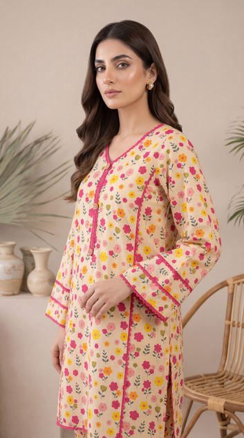 Lawn Floral Printed PP01219 2 Pc Soft Texture SKIN / SML