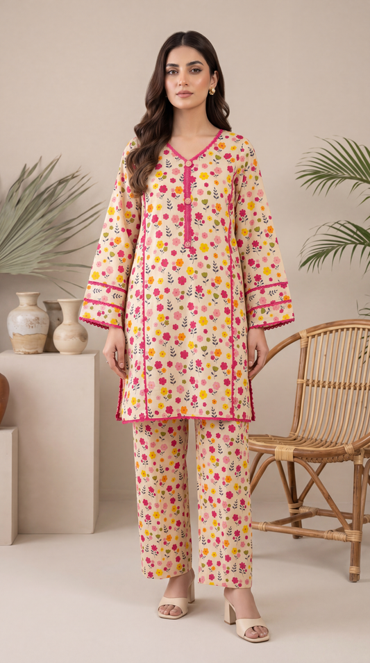 Lawn Floral Printed PP01219 2 Pc Soft Texture SKIN / SML