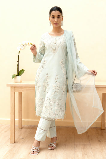 Mint Green Cambric Suit - PL00676