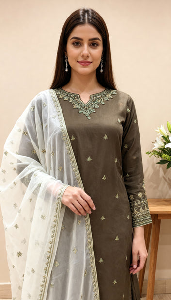 Wenge 3PC Stitched Suit - PL00658