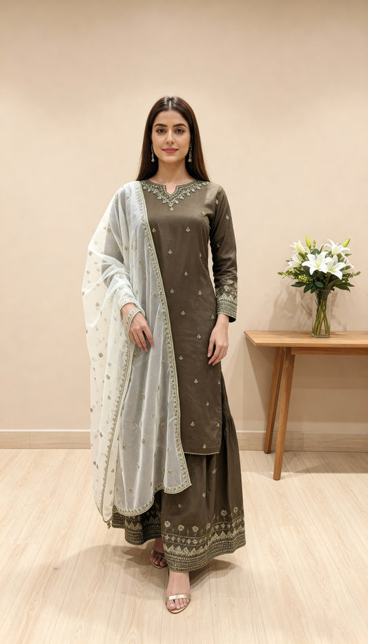 Wenge 3PC Stitched Suit - PL00658