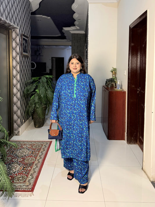 Azure Bloom 2-Piece Printed Lawn - PP00195