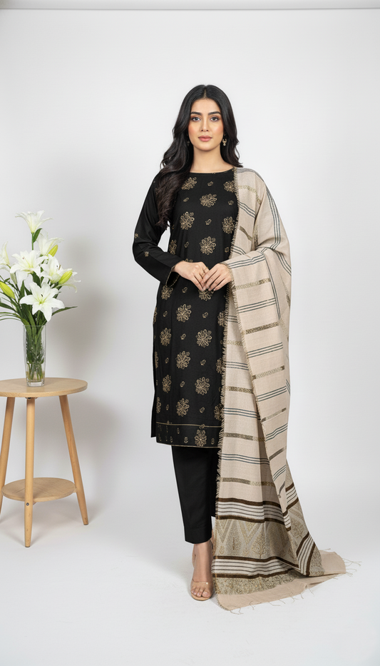 3 Pc Suit ( Suraj Silk Shaal ) ( B Arts )-PU00072