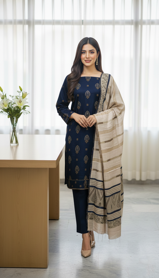 3 Pc Suit ( Suraj Silk Shaal ) ( B Arts )-PU00073