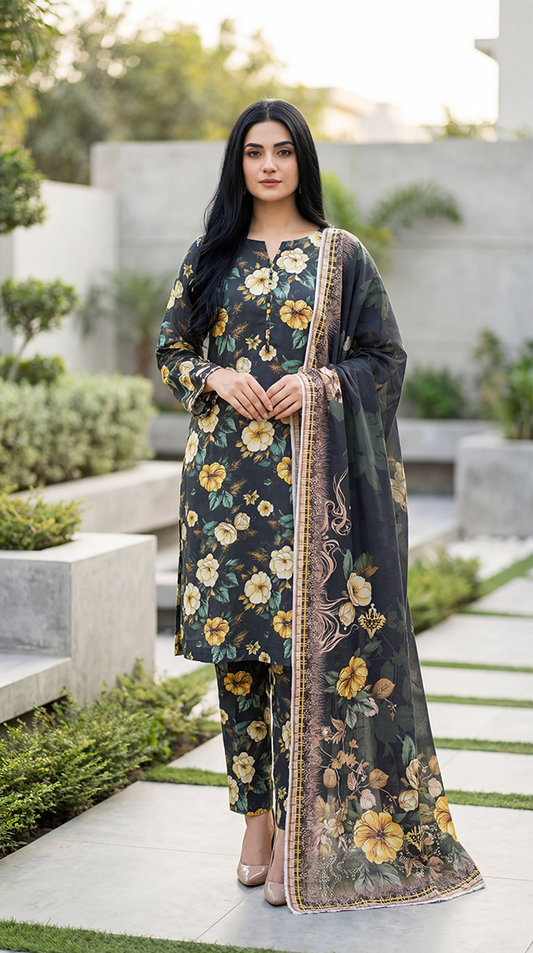 3 Pc Printed Suit ( Japan )-PU00086